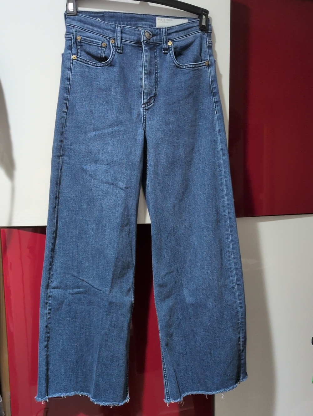 RAG & BONE Sofie High-Rise Ultra Wide Leg Jeans Jen Wash Size 26 EUC